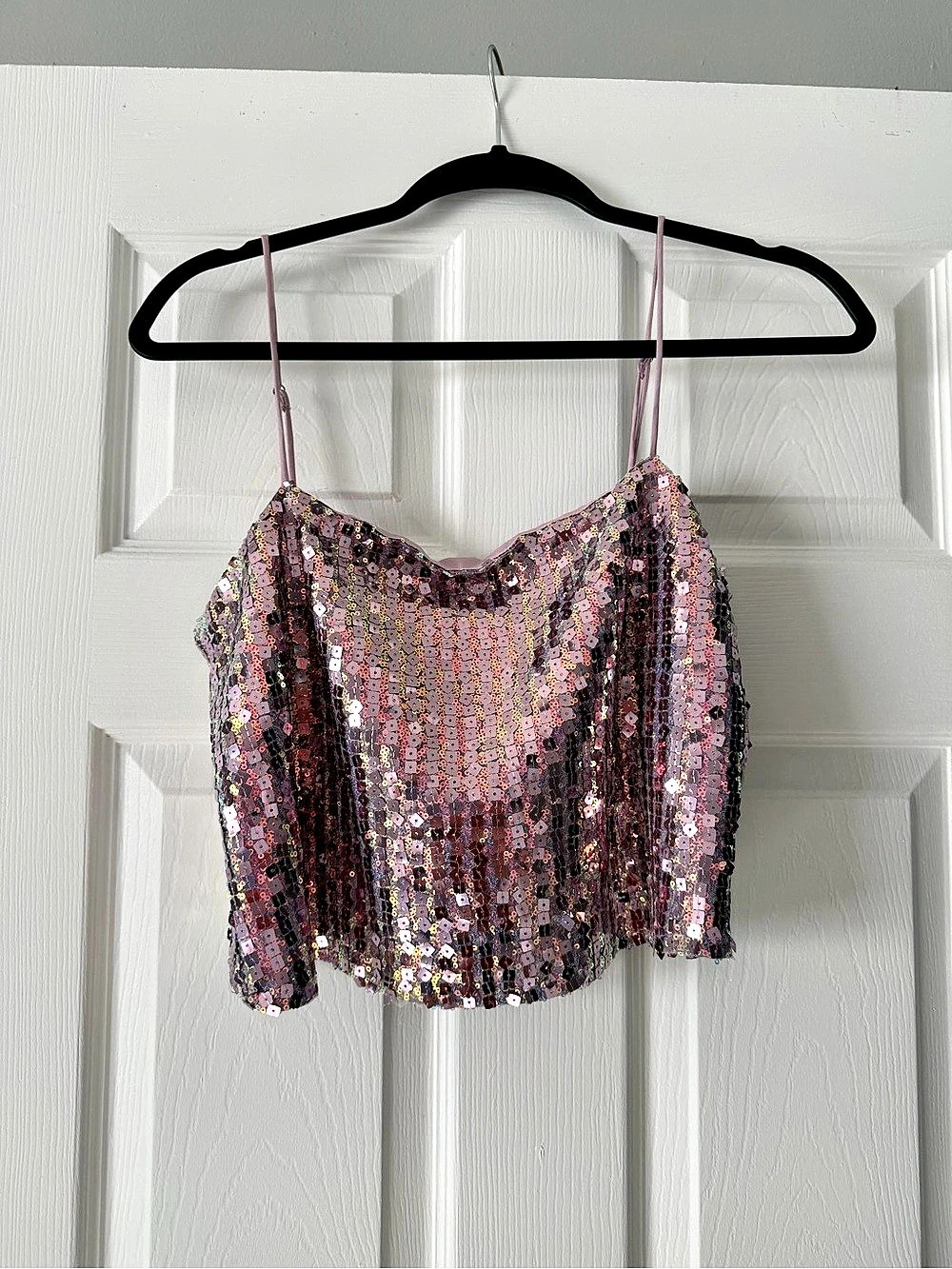 Sequin Crop Top in Pink & Purple Like New